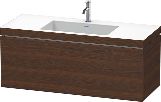 DURAVIT L-Cube c-bonded Waschtischset 1200 mm Nussbaum gebürstet mit Auszug und Tip-On-Technik