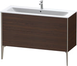 DURAVIT XViu Waschtischunterbau bodenstehend 1210 mm, 2 Auszüge, champagner matt/weiß matt