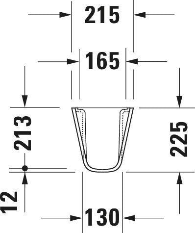Duravit D-Code Halbsäule aus Sanitärkeramik, weiß, 215 x 213 x 280 mm, für 070545