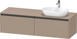 DURAVIT Ketho.2 Waschtischunterbau 1600 mm betongrau matt mit 2 Auszügen