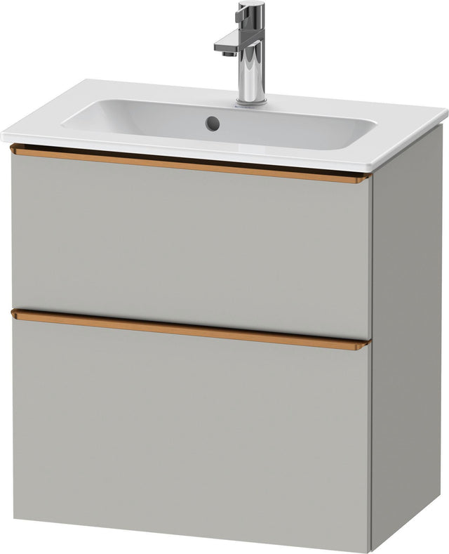Duravit D-Neo Waschtischunterbau 610 mm betongrau matt mit Soft-Close und Bronze-Griff