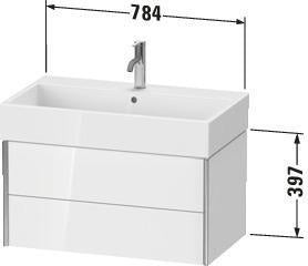 Duravit XVIU Waschtischunterbau 784 mm mit 2 Schubkästen in Champagner matt