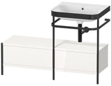 Duravit Waschtischset Happy D.2 Plus 1200x490mm ein Hahnloch taupe supermatt mit Metallkonsole