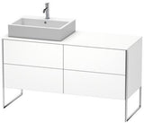 Duravit XSquare Waschtischunterbau 1400 mm mit integriertem Fußgestell – Becken links, s-matt