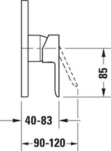 Duravit D-Code 2.0 Einhand-Brausemischer Unterputz mit Keramikmischsystem, Chrom Hochglanz