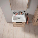 DURAVIT D-Code Halbhochschrank 400 mm, rechts, Basalt Matt, 1 Tür, Glasböden