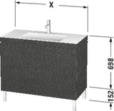 Duravit L-Cube Waschtischset 800x480mm mit Möbelwaschtisch Vero Air, 2 Auszüge, 1 Hahnlochbank, seidenmatt