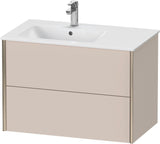 Duravit XViu Waschtischunterbau 810 mm wandhängend mit 2 Schubkästen, weiß matt, für Waschtisch links