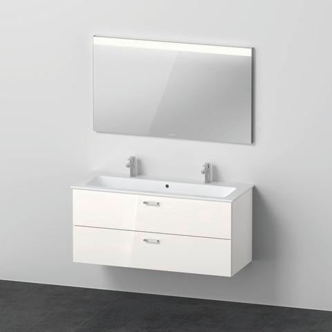 Duravit XBase Möbel-Set 1230 mm mit Waschtisch, Unterbau, Spiegel – Weiß Glänzend