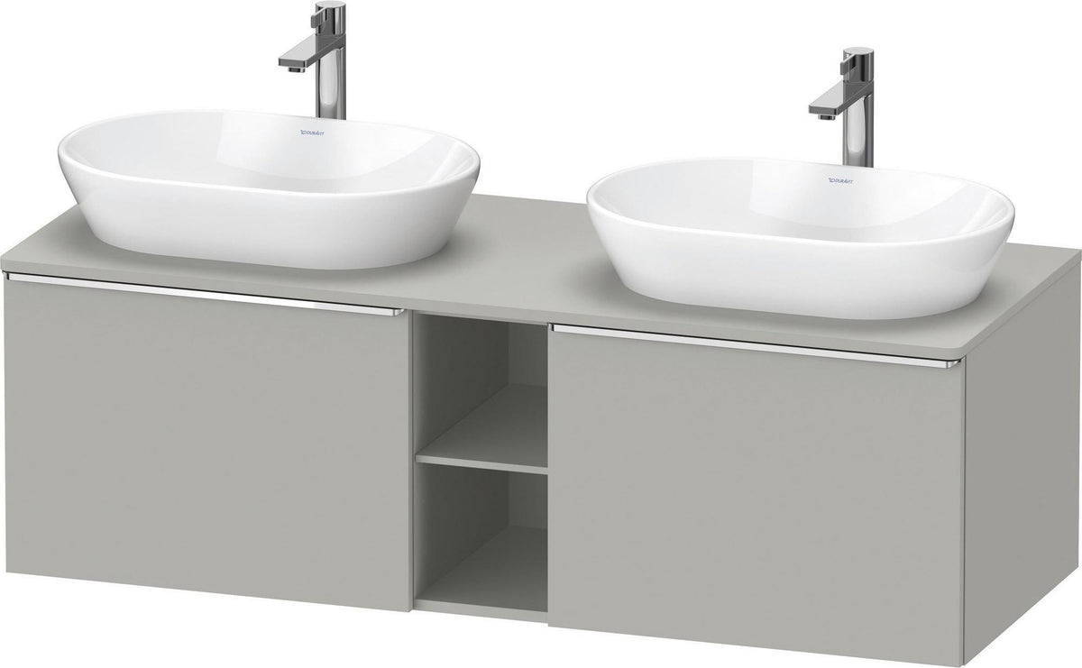 DURAVIT D-Neo Konsolenwaschtischunterbau 1400 mm betongrau matt mit 2 Auszügen und Bronze-Griffen