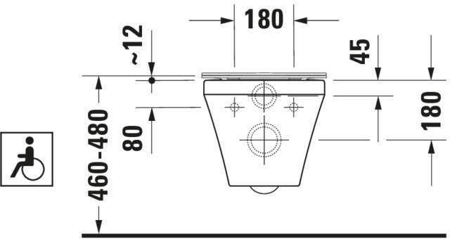 DURAVIT DuraStyle Wand-WC 700 mm Tiefspüler spülrandlos Durafix weiß