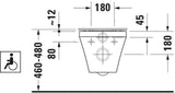 DURAVIT DuraStyle Wand-WC 700 mm Tiefspüler spülrandlos Durafix weiß