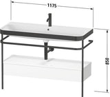Duravit Happy D.2 c-bonded Waschtischset 1175 mm mit Metallkonsole & Schubkasten in Taupe