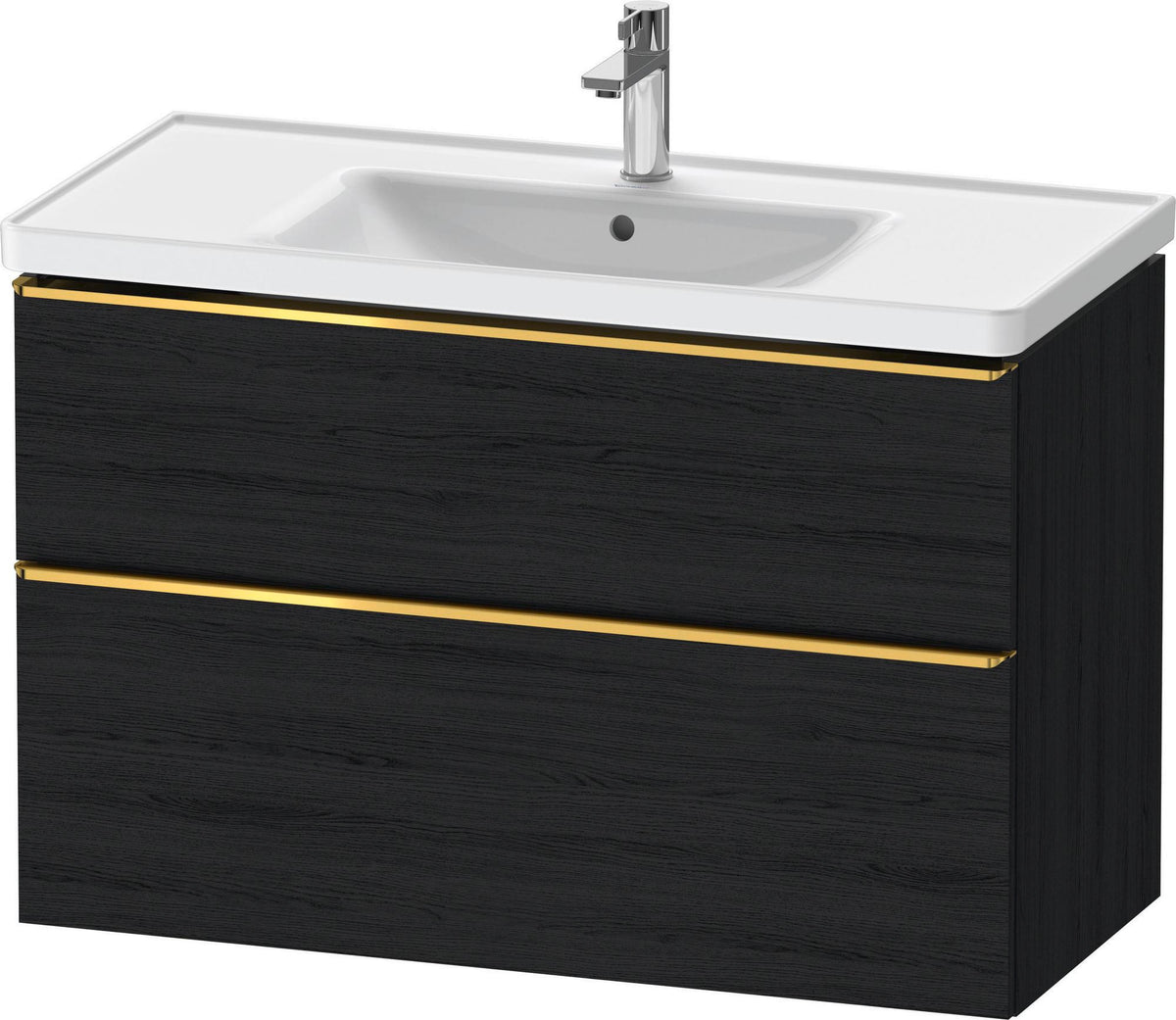 DURAVIT D-Neo Waschtischunterbau 984 mm betongrau matt mit Soft-Close und Bronze-Griff