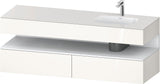 DURAVIT Qatego Einbauwaschtisch mit Konsolenwaschtischunterbau 1600 mm Weiß Matt