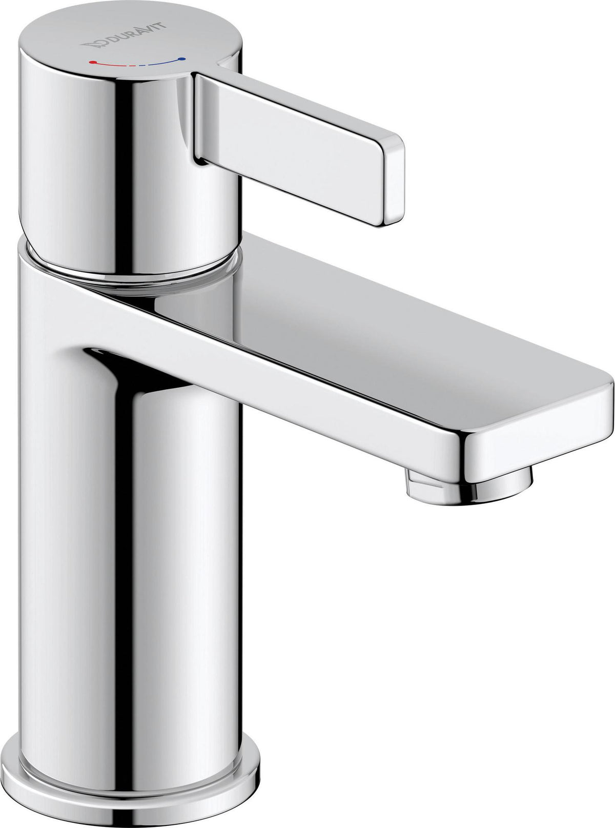 Duravit D-Neo Einhebel-Waschtischmischer mit FreshStart, Zugstange & Chrom – 94 mm Ausladung