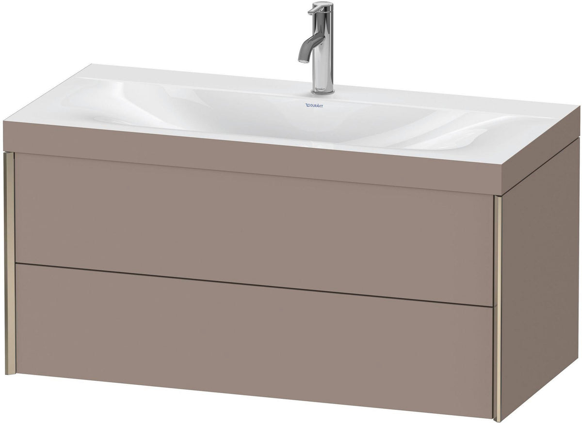 DURAVIT XViu c-bonded Waschtischunterbauset 1000 mm, 2 Schubkästen, champagner matt/basalt matt