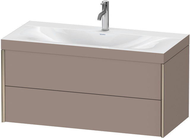 DURAVIT XViu c-bonded Waschtischunterbauset 1000 mm, 2 Schubkästen, champagner matt/basalt matt