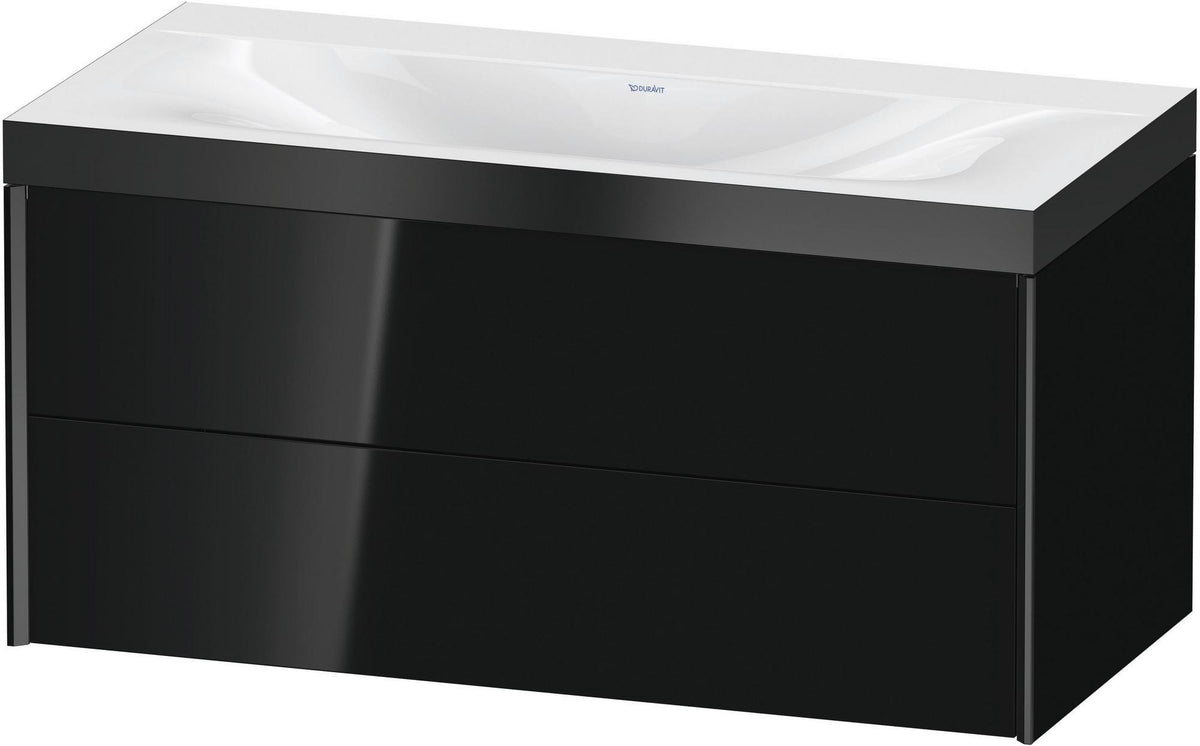 DURAVIT XViu c-bonded Waschtischunterset 1000 mm, 2 Schubkästen, schwarz matt/hochglanz