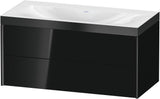 DURAVIT XViu c-bonded Waschtischunterset 1000 mm, 2 Schubkästen, schwarz matt/hochglanz