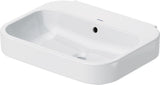 Duravit Waschtisch Happy D.2 600 x 475 mm hängend weiß mit Überlauf und Hahnlochbank