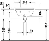 DURAVIT Waschtisch Starck 3 Med 500 mm ohne Überlauf, mit Hahnlochbank, weiß
