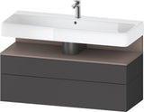 Duravit Qatego Waschtischunterbau 1190 mm – Weiß Matt mit Eiche Schwarz Nische, 1 Auszug, LED