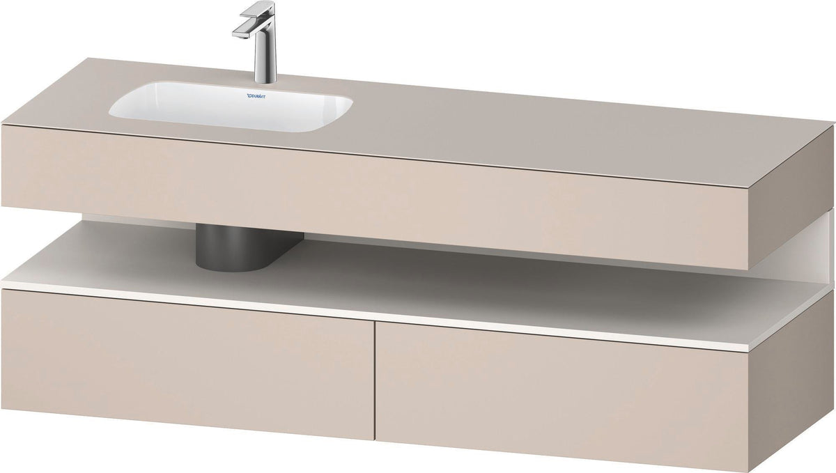 DURAVIT Qatego Studio F. A. Porsche Einbauwaschtisch mit Konsolenwaschtischunterbau 1600 mm Weiß Matt