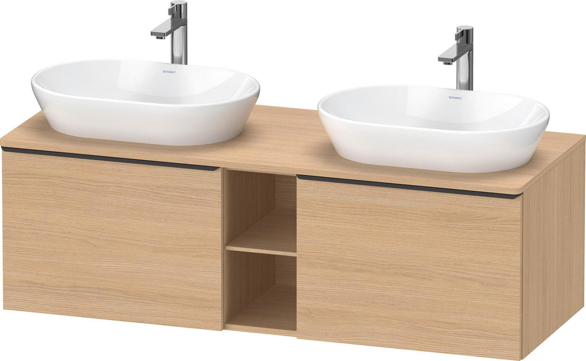 DURAVIT D-Neo Konsolenwaschtischunterbau 1400 mm betongrau matt mit 2 Auszügen und Bronze-Griffen