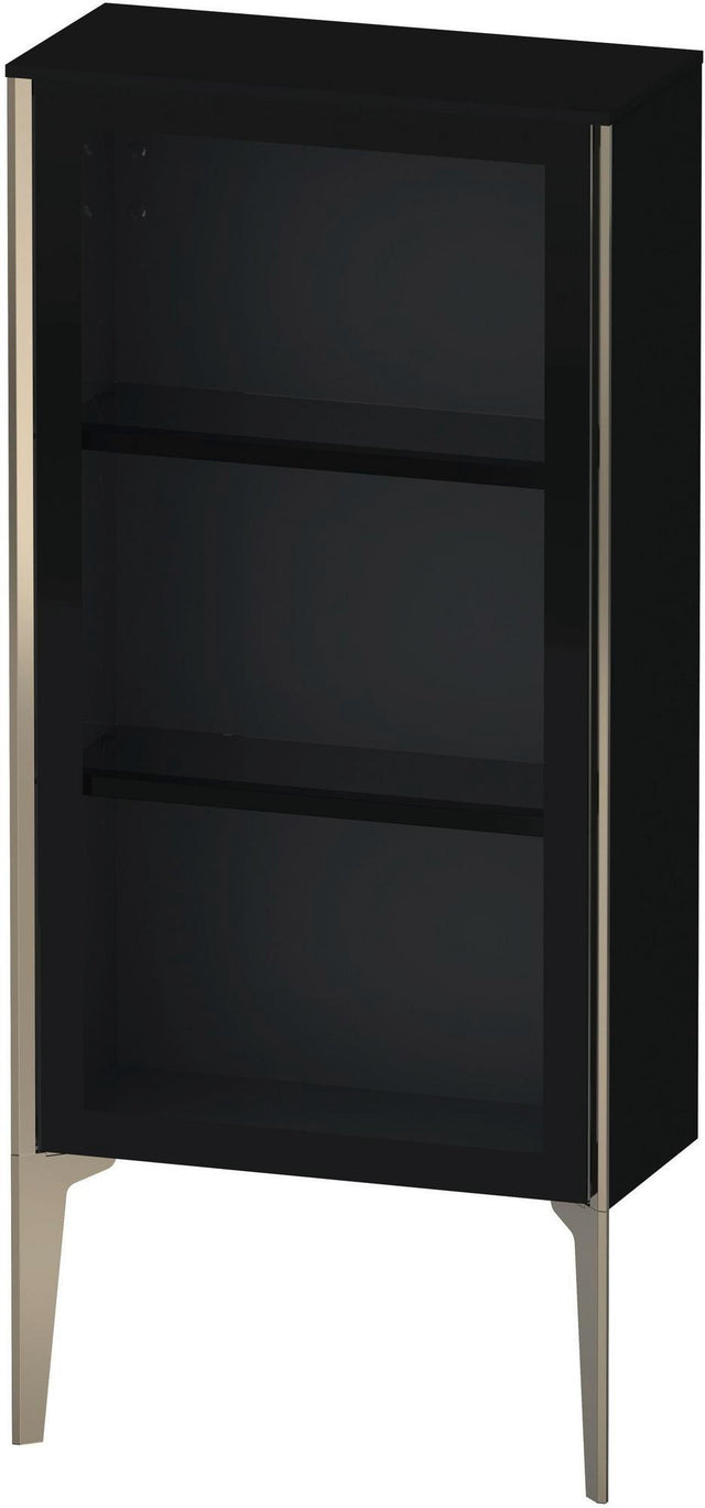 Duravit XViu Halbhochschrank 500 mm Glasfront Schwarz Hochglanz mit Tip-on Technik