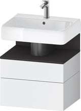 DURAVIT Qatego Waschtischunterbau 590 mm wandhängend, 1 Auszug, weiß Hochglanz, Nische Eiche Schwarz