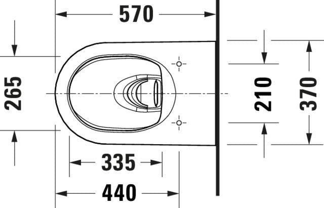 DURAVIT Wand-WC ME by Starck 570 mm HygieneFlush spülrandlos weiß