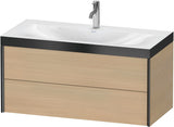 DURAVIT XViu Waschtischunterbauset 1000 mm, 2 Schubkästen, Eiche schwarz matt, c-bonded