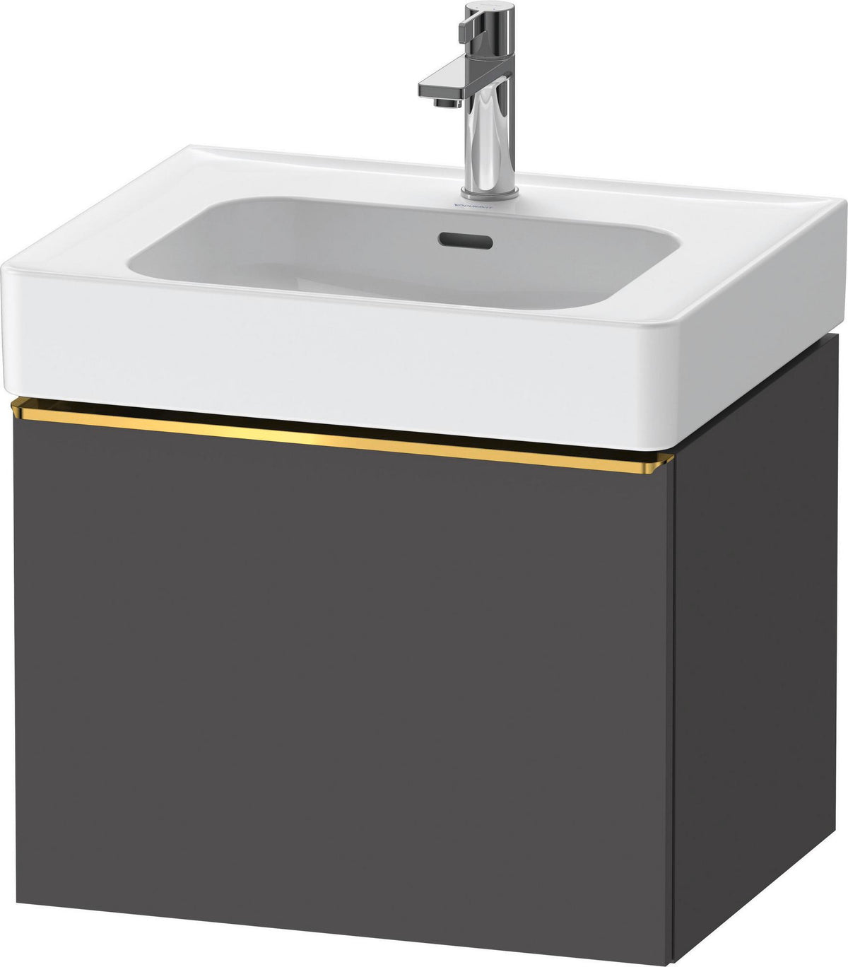 DURAVIT D-Neo Waschtischunterbau 584 mm Eiche Schwarz Matt mit Bronze Griff