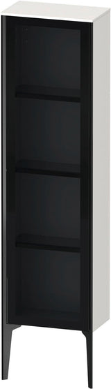 Duravit XViu Halbhochschrank mit Glastür 1330 mm, links, dolomiti grey hochglanz