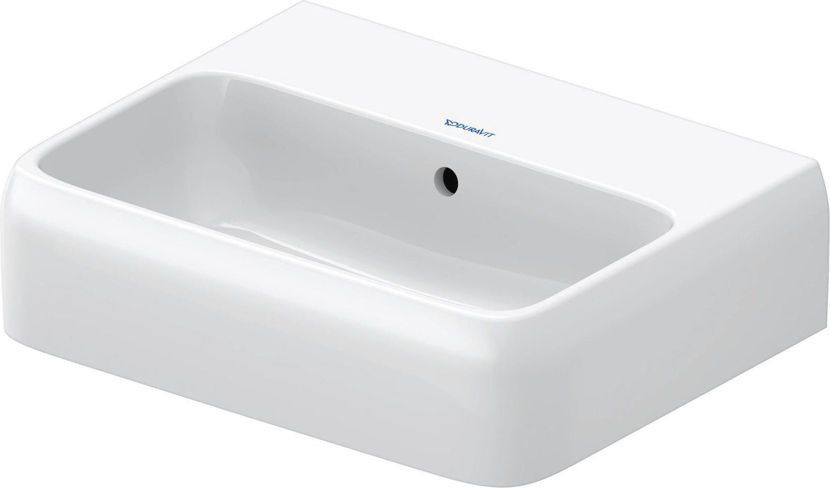 Duravit Qatego Handwaschbecken 450 mm weiß mit Überlauf und Hahnlochbank