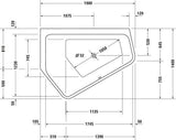 DURAVIT Paiova 5 Eckbadewanne 1900x1400 mm links, Sanitäracryl weiß, 2-Sitzer mit Überlauf