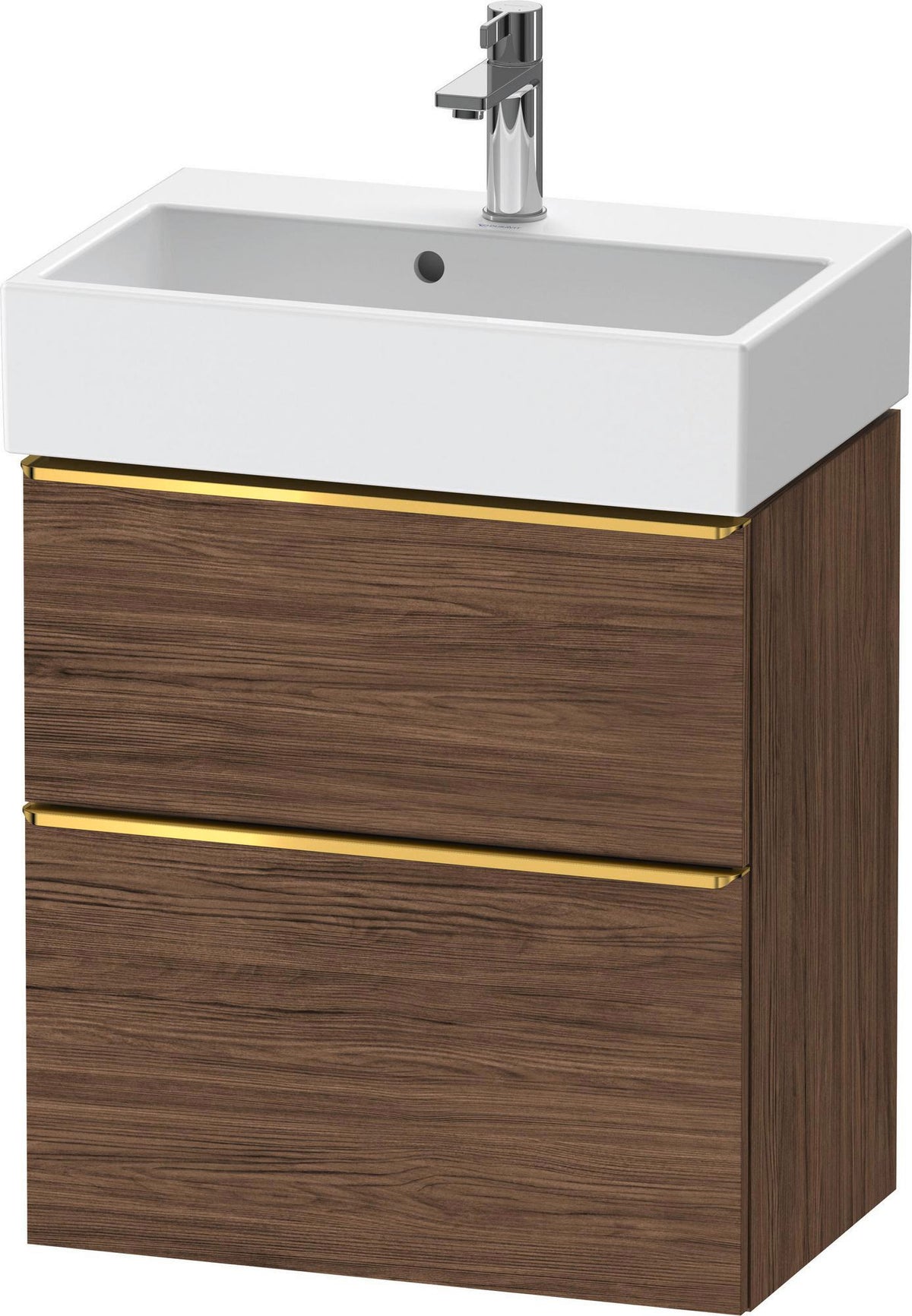 DURAVIT D-Neo Waschtischunterbau wandhängend Eiche Schwarz 584 mm mit Auszug und Schubkasten