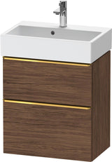 DURAVIT D-Neo Waschtischunterbau wandhängend Eiche Schwarz 584 mm mit Auszug und Schubkasten