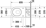 DURAVIT Stand-WC Starck 3 Tiefspüler 655 mm weiß, für Aufsatz-Spülkasten