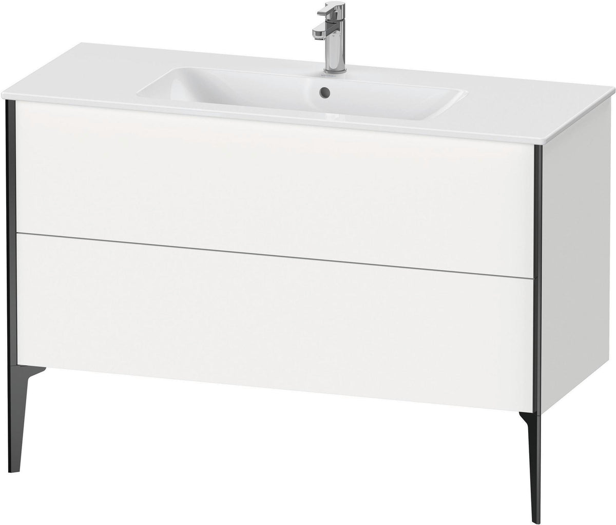 DURAVIT XViu Waschtischunterbau bodenstehend 1210 mm, 2 Auszüge, champagner matt/weiß matt