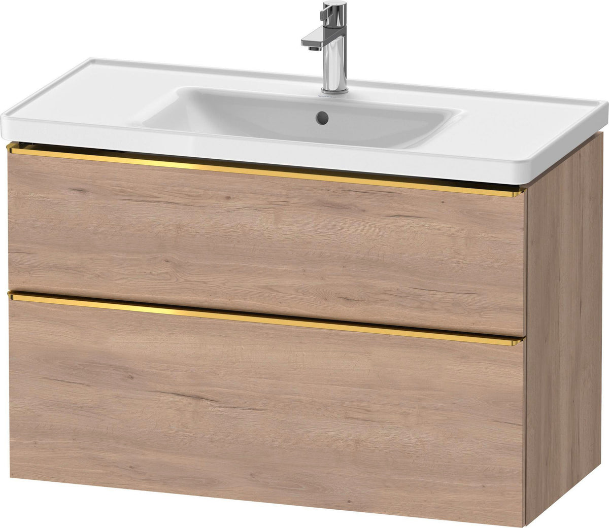 DURAVIT D-Neo Waschtischunterbau 984 mm betongrau matt mit Soft-Close und Bronze-Griff