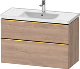 DURAVIT D-Neo Waschtischunterbau 984 mm betongrau matt mit Soft-Close und Bronze-Griff