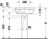 DURAVIT DuraStyle Waschtisch 550 mm mit Überlauf, 1 Hahnloch und WonderGliss