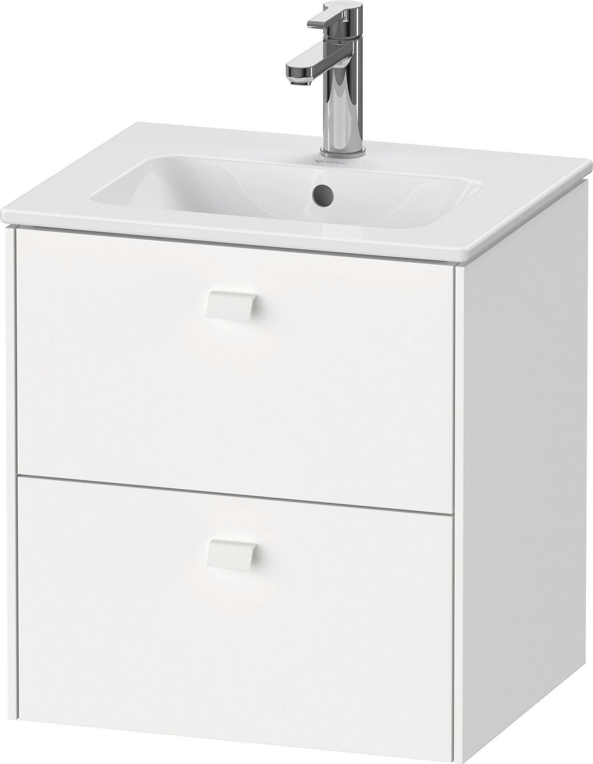 DURAVIT Brioso Waschtischunterbau 553x520x419 mm, 2 Schubkästen, Weiß Matt, Griff Chrom
