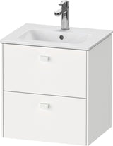 DURAVIT Brioso Waschtischunterbau 553x520x419 mm, 2 Schubkästen, Weiß Matt, Griff Chrom