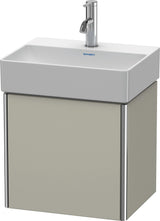 Duravit XSquare Waschtischunterbau 434 mm taupe seidenmatt, 1 Tür links, wandhängend, Tip-On