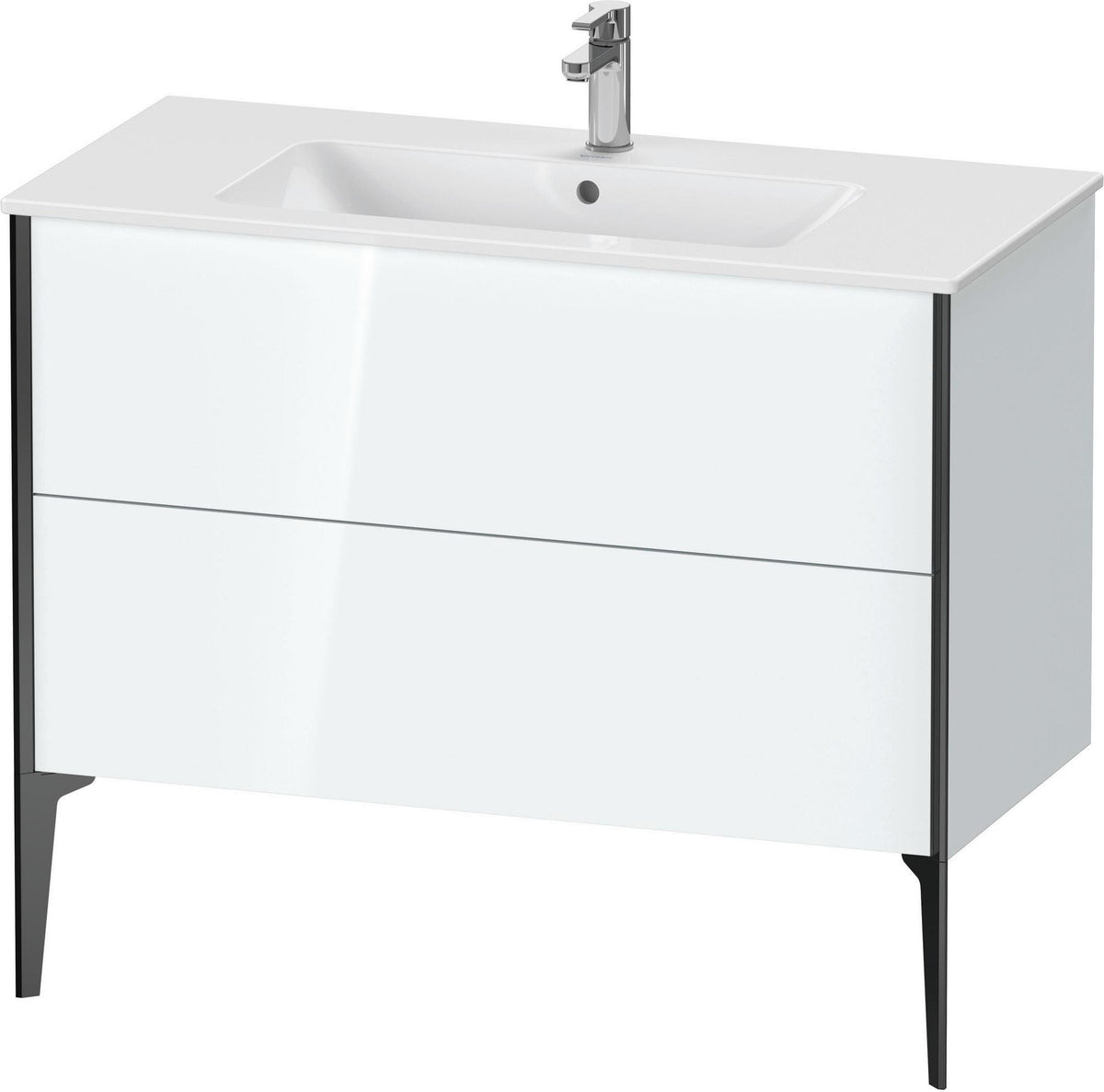 Duravit XViu Waschtischunterbau bodenstehend 1010 mm, 2 Auszüge, weiß matt, Tip-On