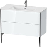 Duravit XViu Waschtischunterbau bodenstehend 1010 mm, 2 Auszüge, weiß matt, Tip-On