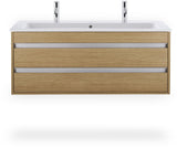 DURAVIT ME by Starck Möbelwaschtisch 1230 mm, 2 Hahnlöcher, mit Überlauf, weiß – Designer-Waschtisch von Philippe Starck